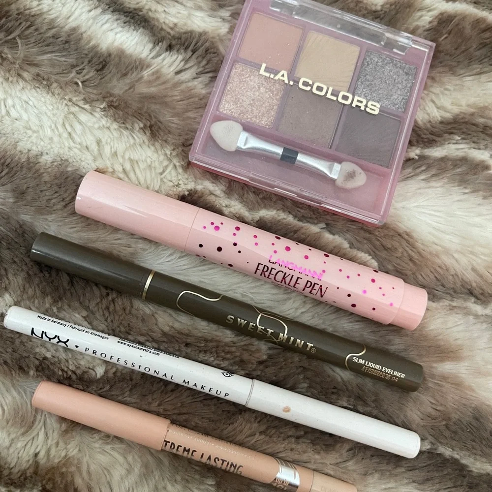 L.A. Colors NYX Eyeshadow Liquid Eyeliner Freckle Pen Makeup Bundle Lot